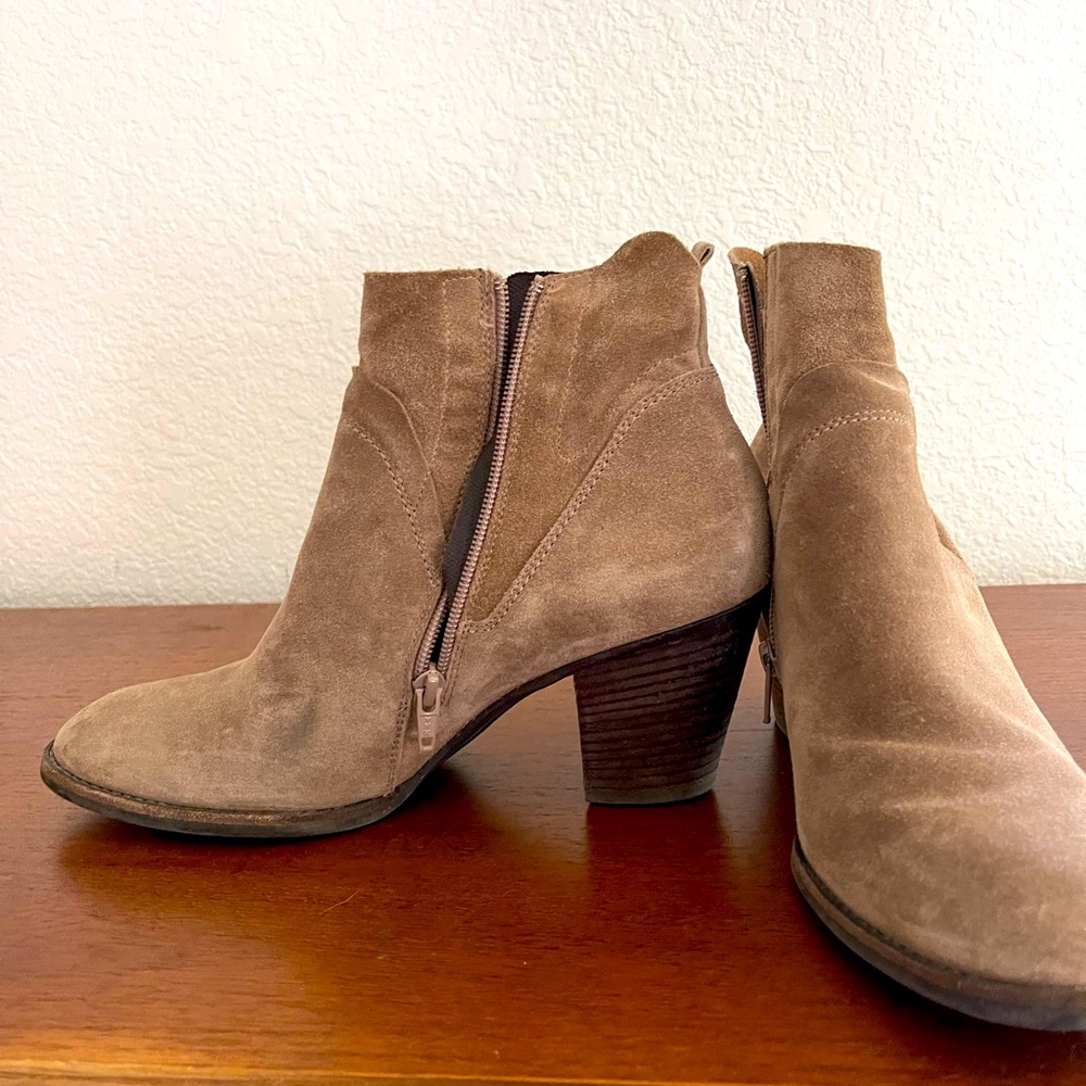 Paul Green suede booties, 10M, 3” heel